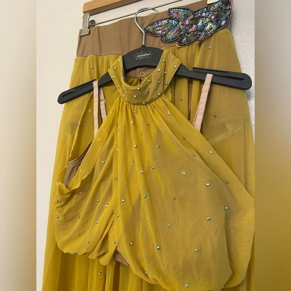 Revolution Tenth House 2 piece dance costume yellow ENIGMA TH21006 MA adult
